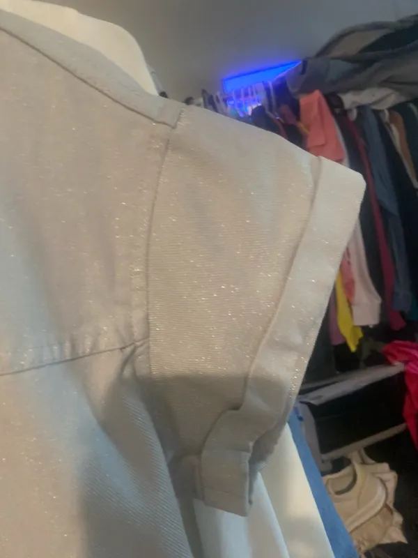 Shimmery Light Gray Short Sleeve Zara romper - Image 2