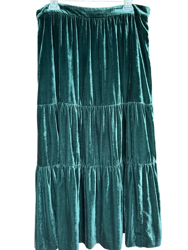 Boden Green Viv Velvet Tiered Maxi Skirt‎ Sz 14 - Image 6