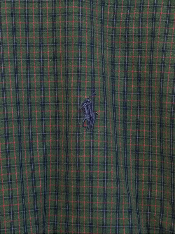 Ralph Lauren Plaid Oversized Button Down Shirt Size Large XL Women’s Green Blue - Image 5