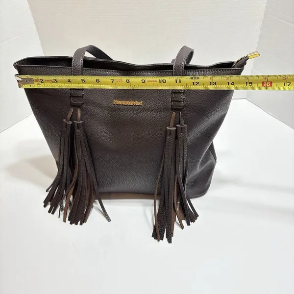 Montana West Large Tasseled Brown Tote Bag - Image 5