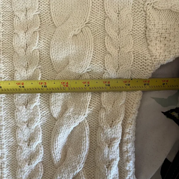 Madewell Women's Cable‎ Knit Turtleneck Sweater Antique Cream Size XS - Image 7