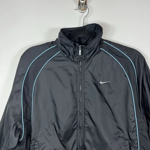 Vintage Nike Women's M Full Zip-Embroidered Swoosh Nylon Windbreaker 90's Jacket - Image 4