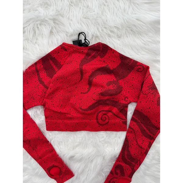 Civil Regime Red Chaos Kelly Seamless Long Sleeve Crop Top Size XS - Image 7