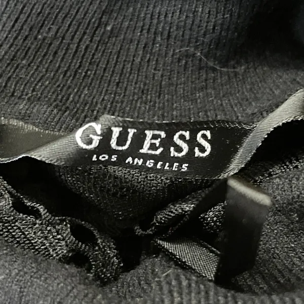Guess Black Long Sleeves Cold Shoulder Lace Turtleneck Bodycon Sweater Dress XS - Image 4