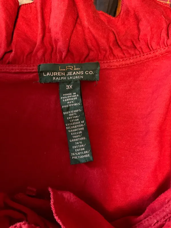 Ralph LaurenRed Ruffled Blouse - Image 6