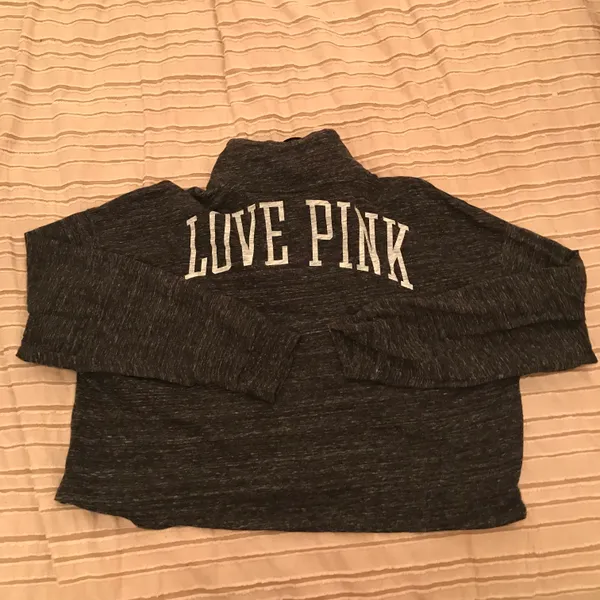 PINK Victoria’s Secret Quarter Button Up Cropped Sweatshirt - Image 4