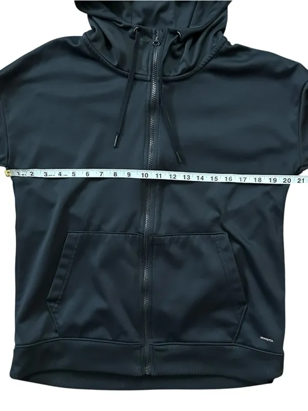 Mondetta Zip Up Performance High Neck Hoodie Sweatshirt Black Medium - Image 8