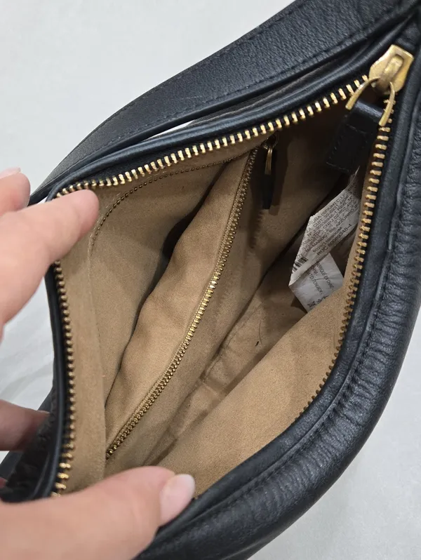 Zara 90's Vintage- Look Black Real Leather Shoulder Bag - Image 5