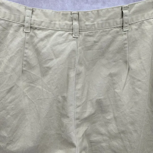 Real Comfort Tan Flat Front Bermuda Bottoms Cotton Pants Shorts‎ Plus 14 - Image 4