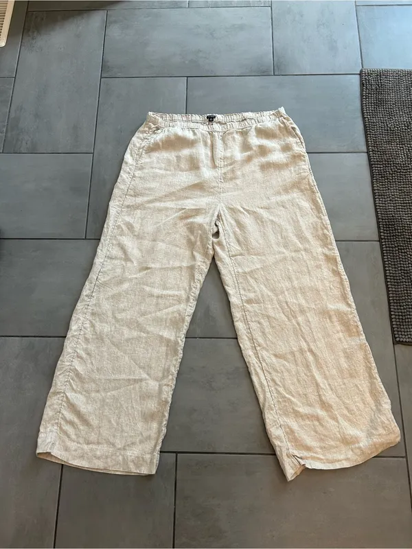 J. Crew Stratus Pant in Linen in Cream / White - Image 2