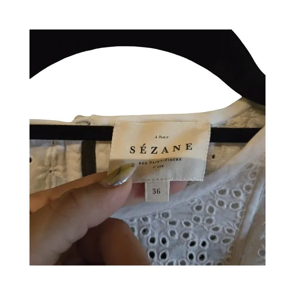 Sezane Robe Alexane White Dress‎ Size: 36 - Image 3