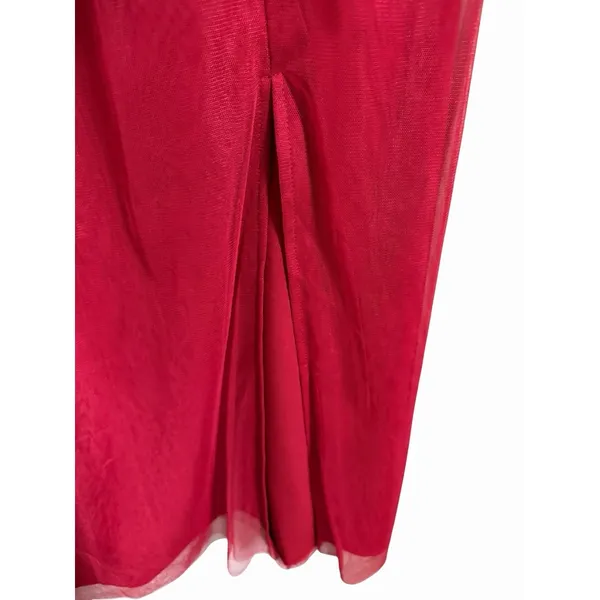 Little Mistress Lace Long Sleeve High Neck Maxi Dress‎ Red Women's Size 6 - Image 13