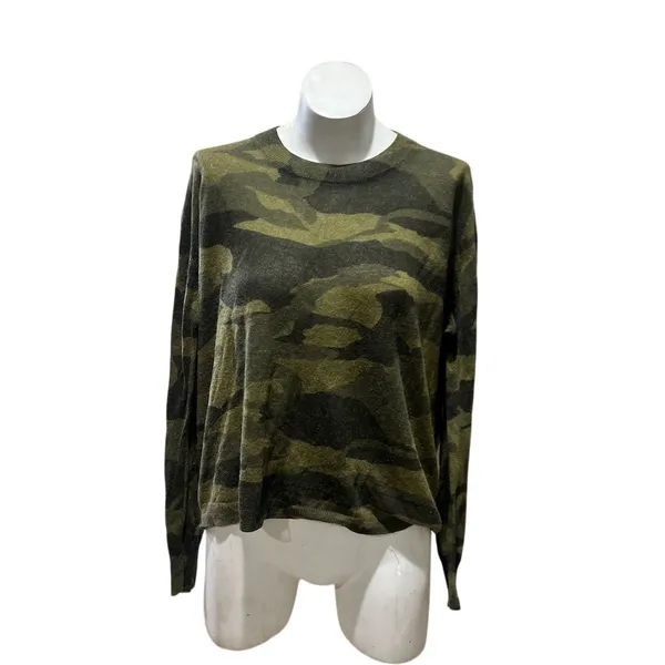 VICI Women's Camouflage Knit Long Sleeve Top Size L Green Casual - Image 6