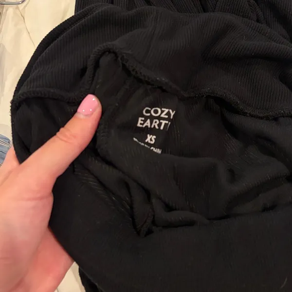 Cozy Earth Black Ribbed Jogger Pants Size XS - Image 4