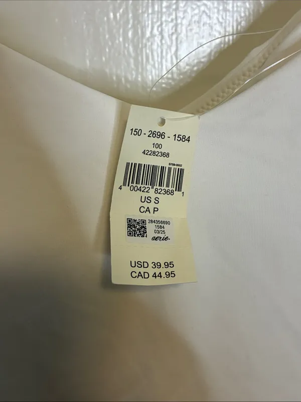 aerie offline white crop nwt sz small - Image 2