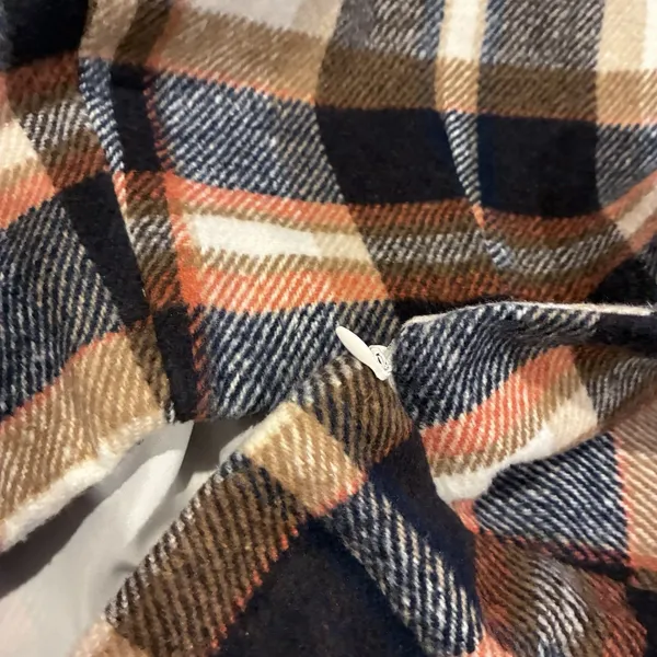 NWOT Plaid Mini Skirt Navy Brown Orange Tartan Lined Size M - Image 10