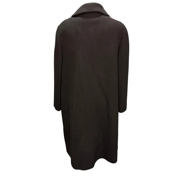 Vintage 60s Rich's Coat M-L Chocolate Brown Double Breasted Mod Peter Pan Collar - Image 7
