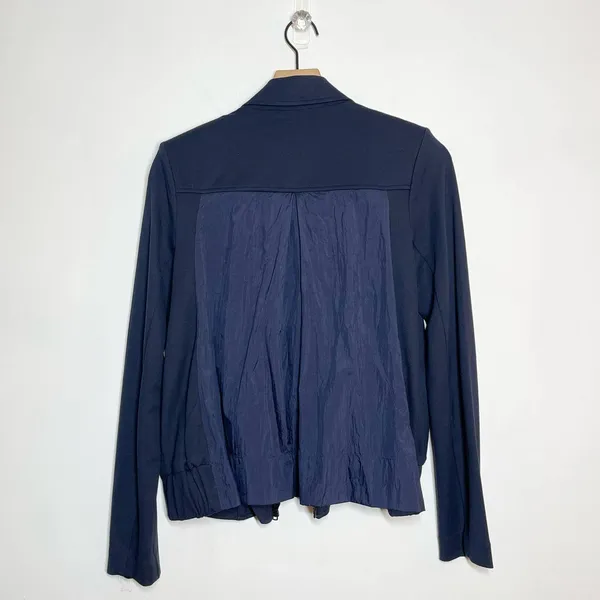 CAbi Moto Chance Jacket Women's‎ Size Small Navy Blue Asymmetrical Zipper - Image 4