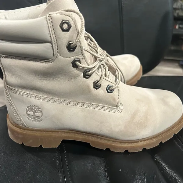 Timberland waterproof Cream Lace-Up Boots - Image 3