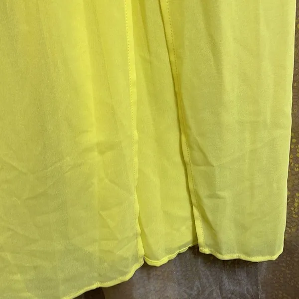 NWT No Boundaries crochet trim neon yellow maxi dress Juniors size S (3-5) - Image 6