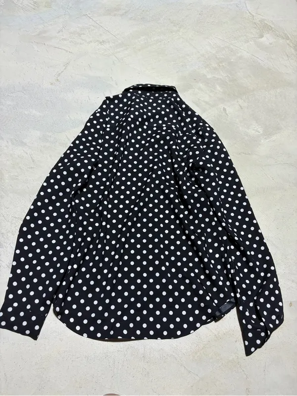 Ann taylor Polka Dot Button-Up Shirt Black/White XS - Image 6