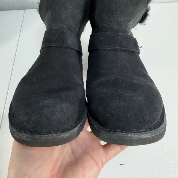 Ugg Sz 7.5 Zariyah Ankle Boots Shearling UggPlush Water Repellent Black‎ Women's - Image 11