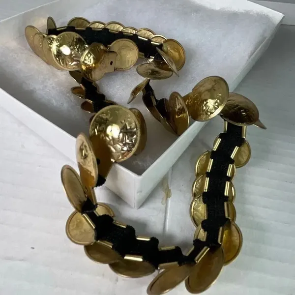 VTG coin belt stretch gold colored. - Image 3
