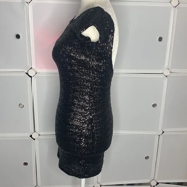 Free People Backstage Fever Black Sequin Mini Dress Size XXS - Image 13