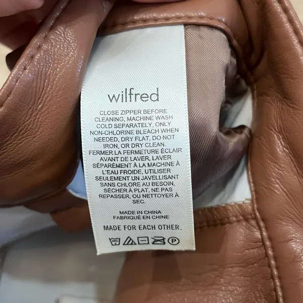 Artizia Wilfred The Melina Vegan Leather Pants Cognac Brown Womens Size 0 - Image 6