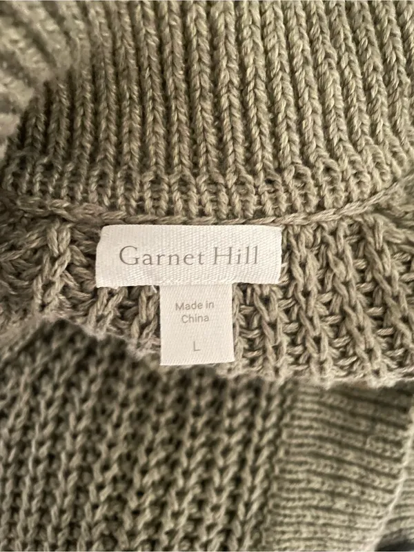 Garnet Hill Maren Linen & Organic Cotton Cardigan Sweater Size Large - Image 5