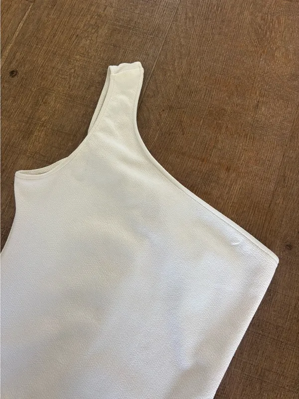 show me your mumu smymm white one shoulder tank bodysuit - Image 3