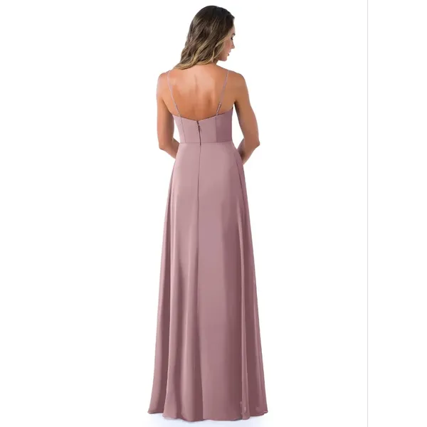 Azazie NWT EMERALD A-Line Pleated Chiffon Floor-Length Dress Dusty Rose SIZE A2 - Image 3