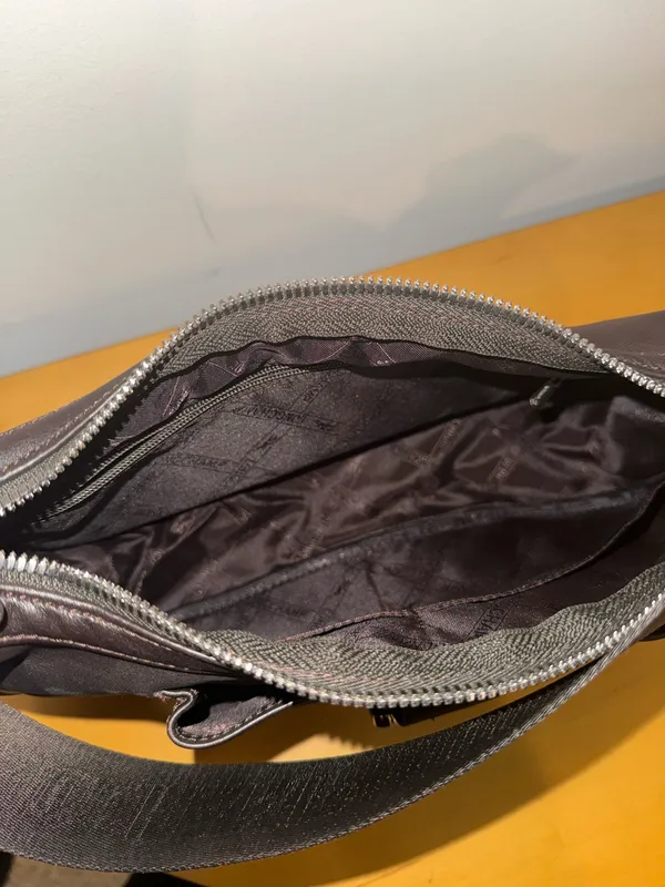 Black Leather Shoulder Bag with Buckle Accent - Image 3