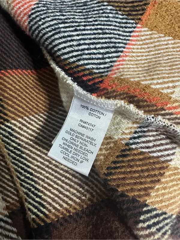 Natural Reflections Plaid Flannel Button Up Shirt Fall Shacket Small - Image 6