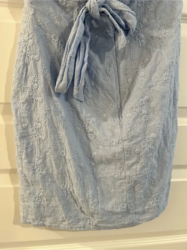 Altar’d State Embroidered Strapless Mini Dress Light Blue Size M - Image 10