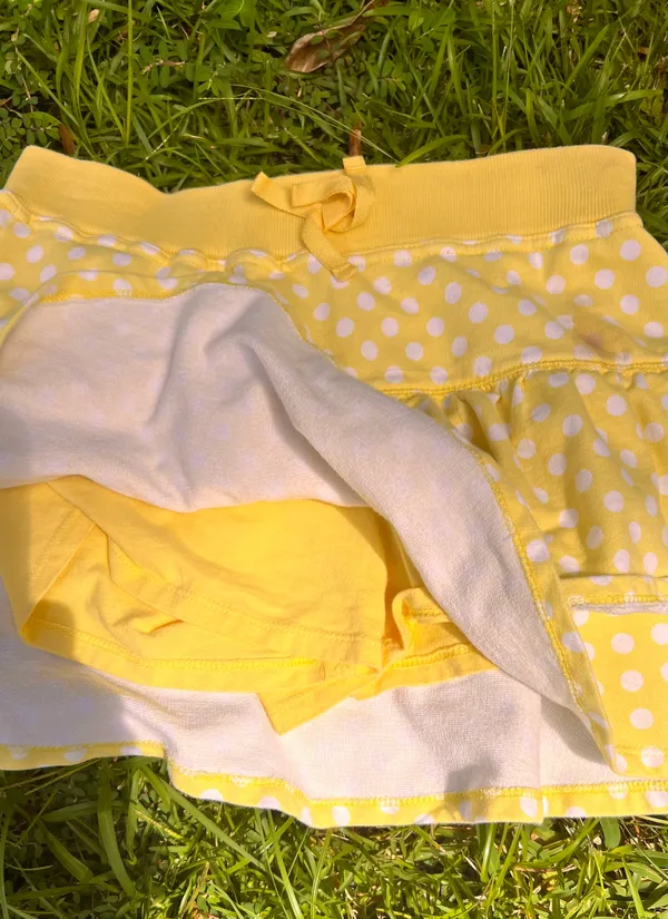 Basic Editions Yellow Polka Dot Skirt For Girls - Image 2