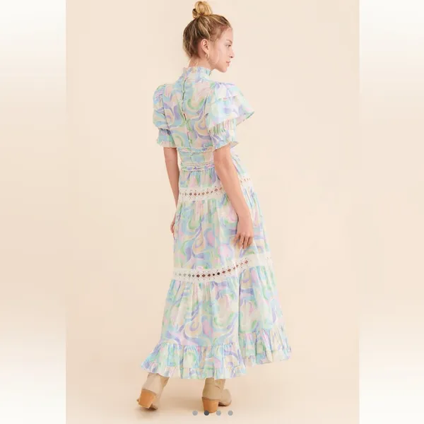 Anthropologie Love And Liberation Tiered Puff-Sleeve Maxi‎ Dress - Image 3