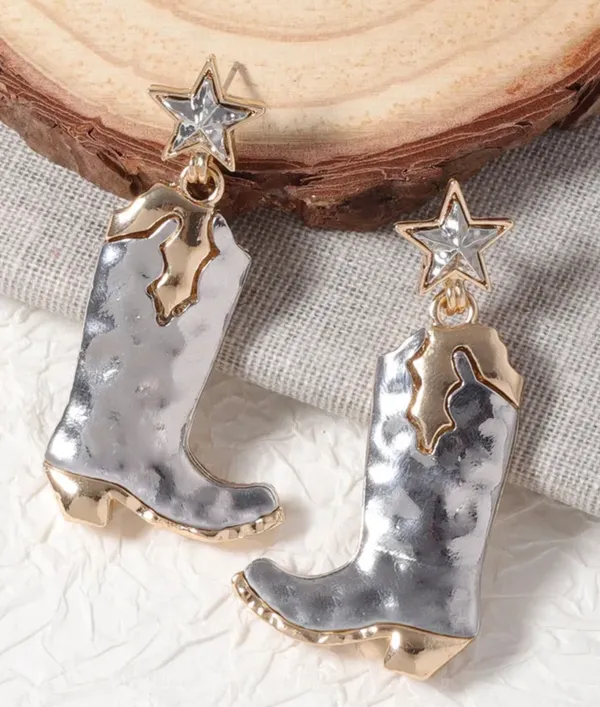 Cowboy Boot Drop Earrings - Image 4