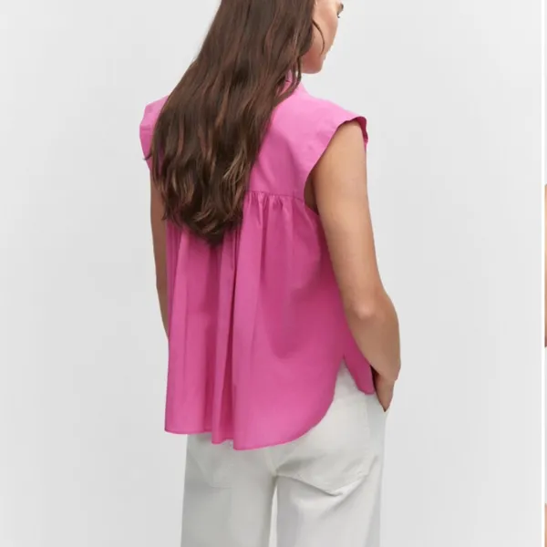Mango Pink Sleeveless Button-Up Blouse - Image 2