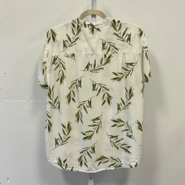 Piyama Maggie Pajama Set Olive Leaf Matching Set Medium White Green Loungewear - Image 4