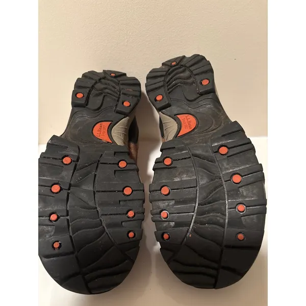 LL Bean Waterproof Hiking Trail Shoes Women's Suede Leather‎ Brown Orange - Image 8