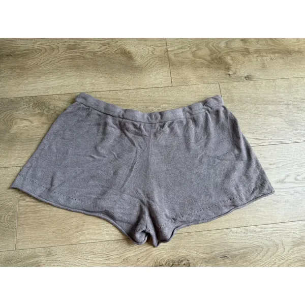 Barefoot Dreams CozyChic Ultra Lite Taupe Knit Shorts Womens loungewear Size L - Image 2