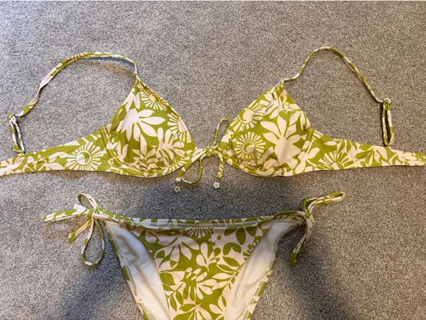 Wild Fable Green/White Retro Floral Bikini Set - Image 3