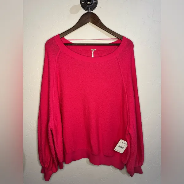 Free People Found My Friend Rock Candy‎ Pink Sweater Size Large - Image 3