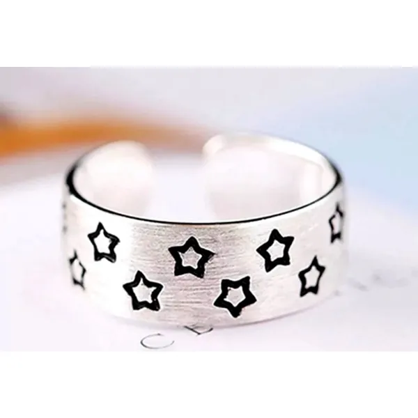 NEW Unisex 925 Sterling Star Adjustable Band Ring, Toe Ring, Pinky Ring‎ - Image 5