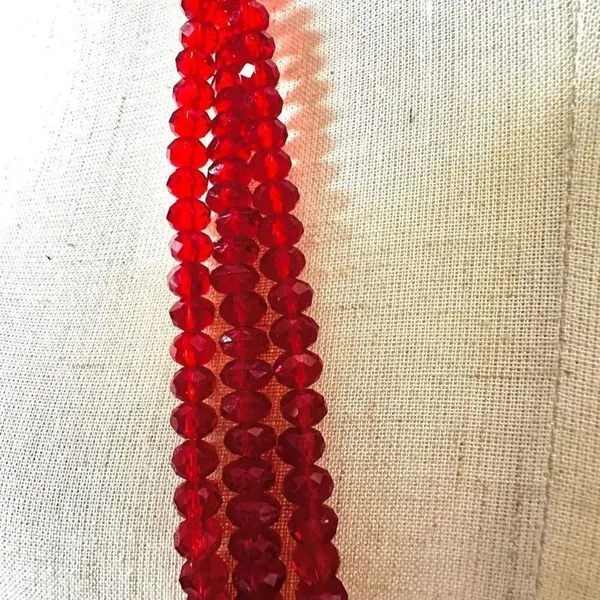 Charter Club red beaded multi strand strikezone necklace - Image 3