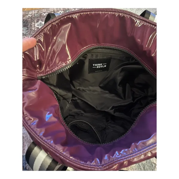 THINK ROYLN RARE NWOT $188 Purple Patent Wingman Puffer Large Tote Bag‎ - Image 6