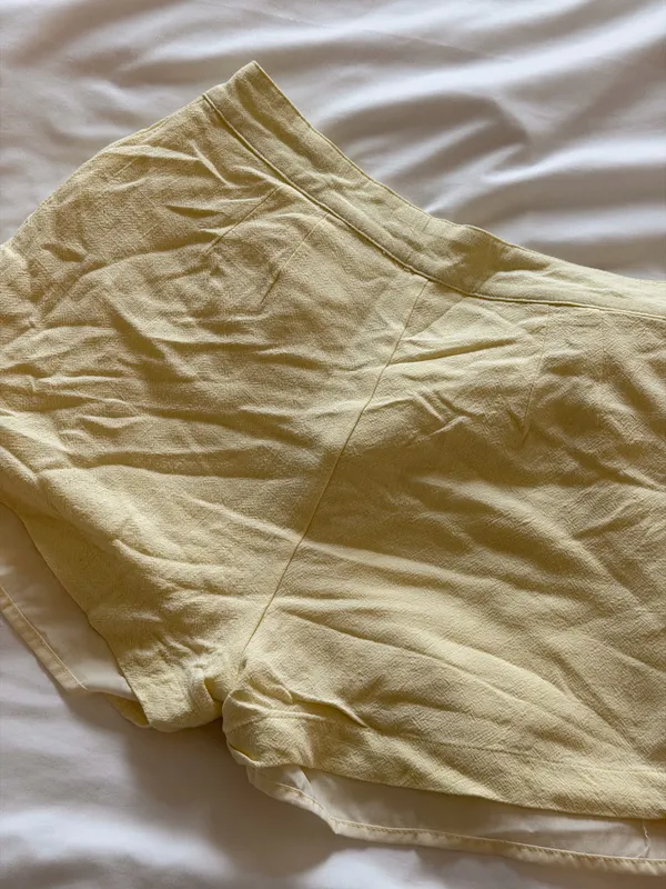 Peppermayo Yellow Linen Shorts - Image 5
