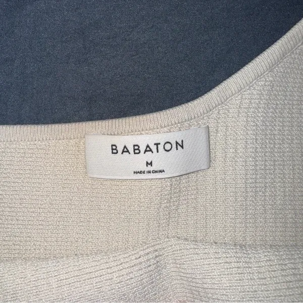 Aritzia Babaton Sculpt Knit One-Shoulder Cropped Tank Beige Medium - Image 3
