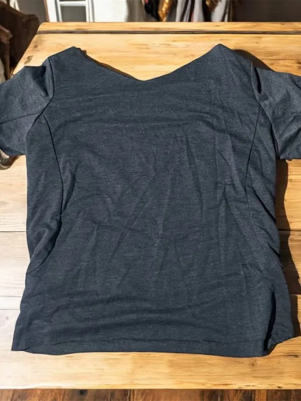 Medium Black and White Tennesse Whiskey heavy wide neck tshirt #246 - Image 2